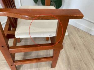 Children's chair, wooden frame, leather seat, white_I7U9R1VSCA