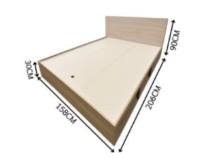 5-foot wooden bed with 2 side storage compartments.