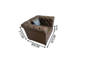 Brown Chesterfield Leather Sofa Set (1+2+1)