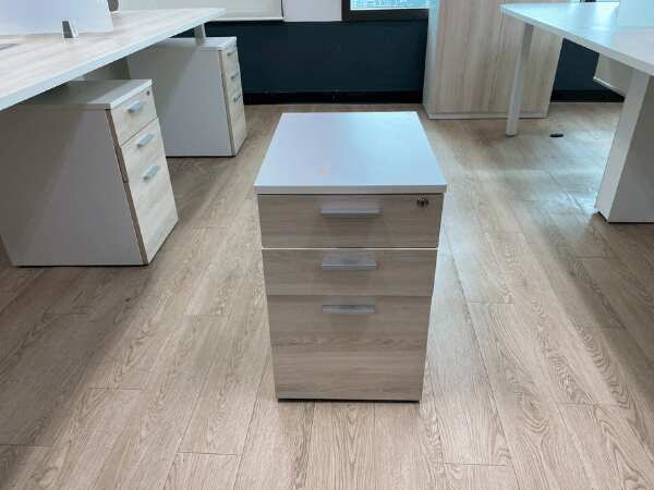 Mobile Cabinet with 3 Drawers, Wheels, Gray