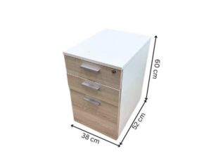 Mobile Cabinet with 3 Drawers, Wheels, Gray