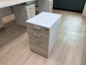 Mobile Cabinet with 3 Drawers, Wheels, Gray