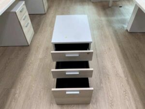 Mobile Cabinet with 3 Drawers, Wheels, Gray