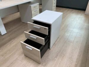 Mobile Cabinet with 3 Drawers, Wheels, Gray