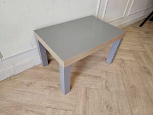 Coffee table, particle board, grey, IKEA brand, LACK model (1)