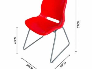 Plastic chair with metal legs, IKEA brand, SNILLE model.