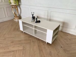 Wooden TV shelf, 2 shelves, white_IVPB510VXL