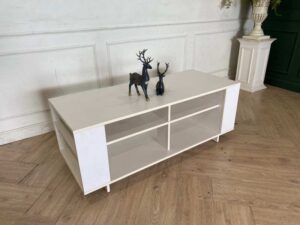 Wooden TV shelf, 2 shelves, white_IVPB510VXL