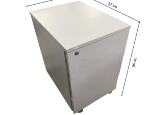 Mobile 3-drawer cabinet with wheels, grey, 66 cm high.