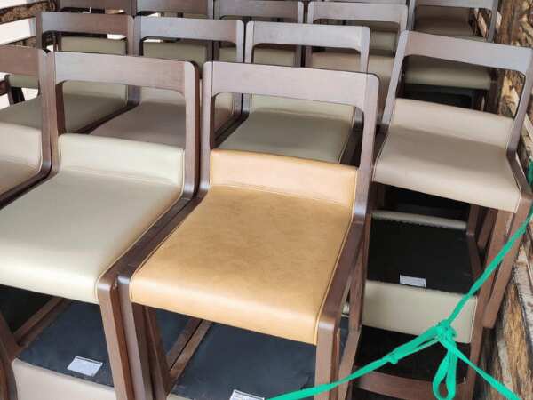 Wooden chair with leather cushion dining chair Restaurant chairs, Promptcontract Furniture brand_J5ZRAT4KVJ