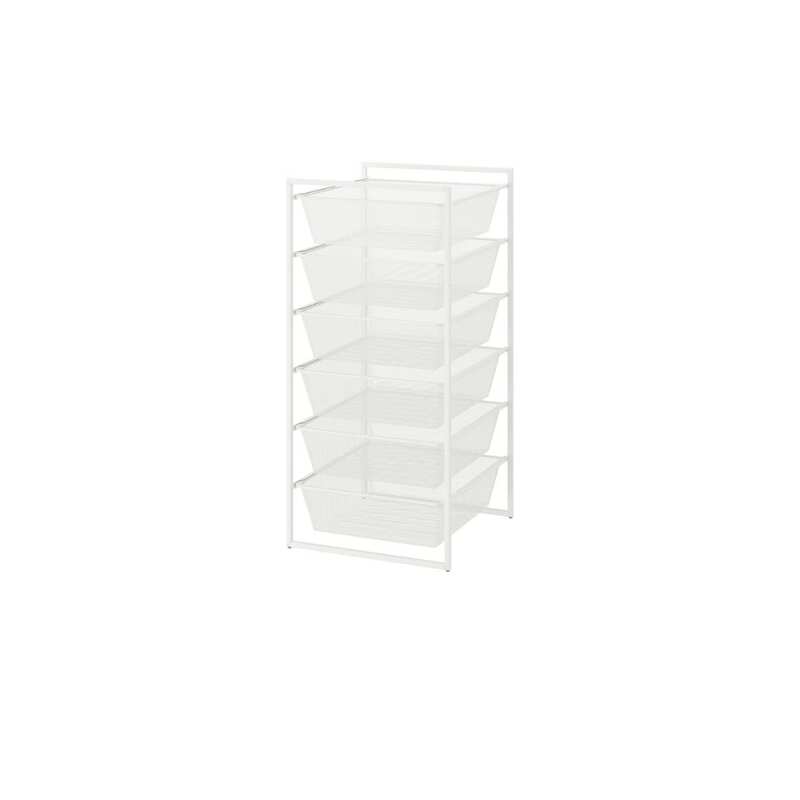 IKEA JONAXEL 6-drawer storage unit, white steel (1)