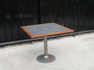 Wooden frame table, champagne-shaped steel legs Wooden frame dining table, steel legs_JK9P0V50BR