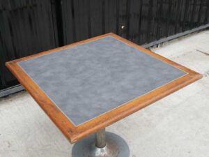 Wooden frame table, champagne-shaped steel legs Wooden frame dining table, steel legs_JK9P0V50BR