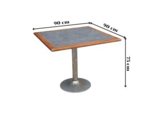 Wooden frame table, champagne-shaped steel legs Wooden frame dining table, steel legs_JK9P0V50BR