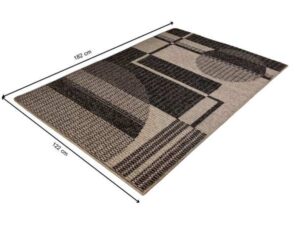 Grey shag rug with 3D pattern