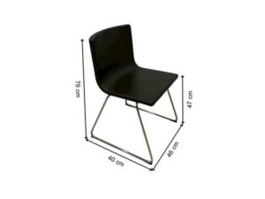 IKEA chair with metal legs and dark brown leather upholstery