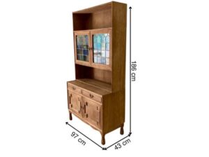 Wooden cabinet with 4 doors and 2 drawers, vintage style