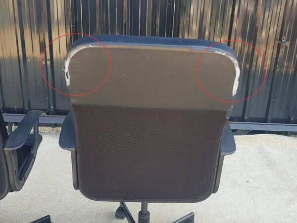 Office chair, steel legs, leather and fabric seat, black._K9D86NUETY