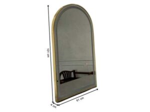 12-Watt LED illuminated wall mirror, gold trim, model HT-PT0 5F