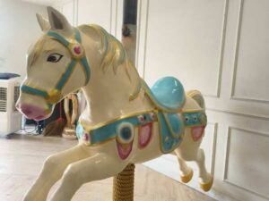 Large Vintage-Style Fiberglass Decorative Carousel Horse