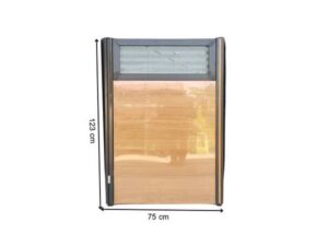 Solid brown partition with black stripes
