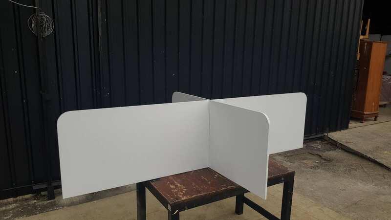 White Group Desk Partition