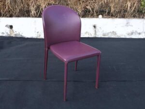 Leather covered chair, red-purple color_KPYMWYU4LZ