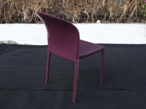 Leather covered chair, red-purple color_KPYMWYU4LZ
