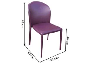 Leather covered chair, red-purple color_KPYMWYU4LZ
