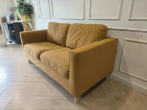 2-Seater Fabric Sofa, Mustard Yellow