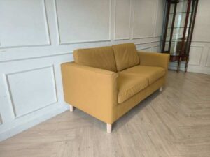 2-Seater Fabric Sofa, Mustard Yellow
