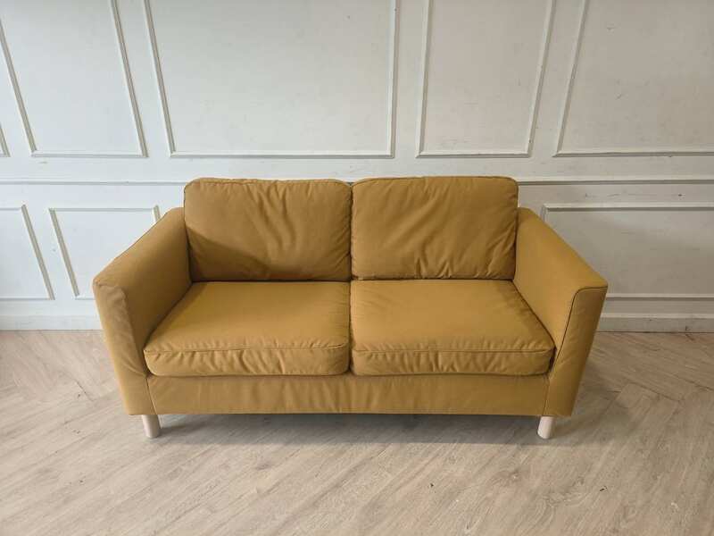 2-Seater Fabric Sofa, Mustard Yellow