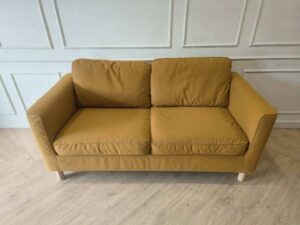 2-Seater Fabric Sofa, Mustard Yellow