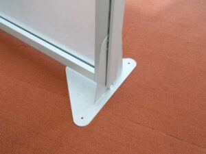 Glass partition, steel frame, Haworth brand, large