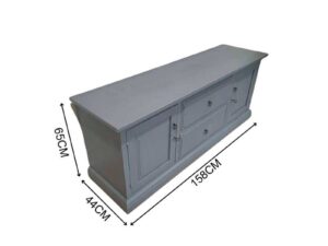 Grey Sideboard Cabinet with 2 Doors and 2 Drawers
