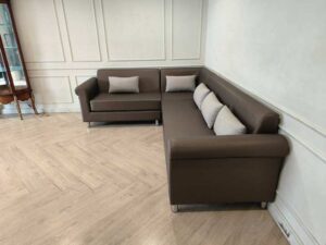 Modern Lounge L-Shaped Corner Sofa – Brown (Brand New)