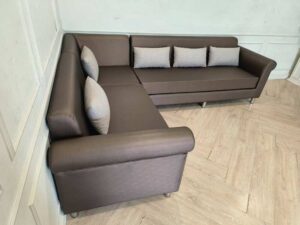 Modern Lounge L-Shaped Corner Sofa – Brown (Brand New)