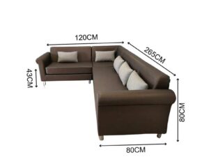 Modern Lounge L-Shaped Corner Sofa – Brown (Brand New)