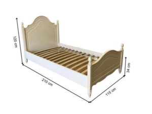 Wooden bed with Dunlopillo mattress, Durham model, 3.5 feet, white_L5WZR9KGF4