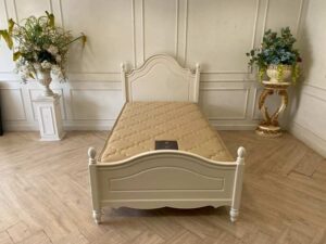 Wooden bed with Dunlopillo mattress, Durham model, 3.5 feet, white_L5WZR9KGF4