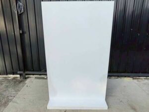 White wooden standee holder