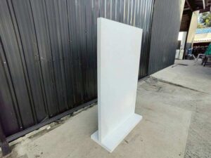 White wooden standee holder