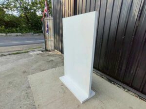 White wooden standee holder