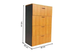 Rockworth Brown 4-Drawer Tall File Cabinet