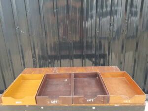 Wooden tray, storage box, vintage