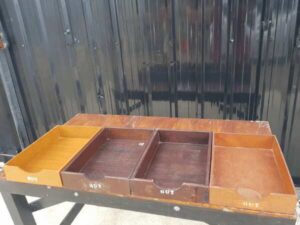 Wooden tray, storage box, vintage
