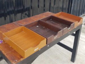 Wooden tray, storage box, vintage