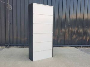 6-Shelf Wooden Shelving Unit, Black and White_LICZWU35L7