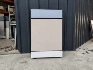 Single-layer partition, solid cream-colored panel.