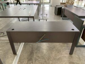 PROFLEX brand dark brown steel leg office desk.